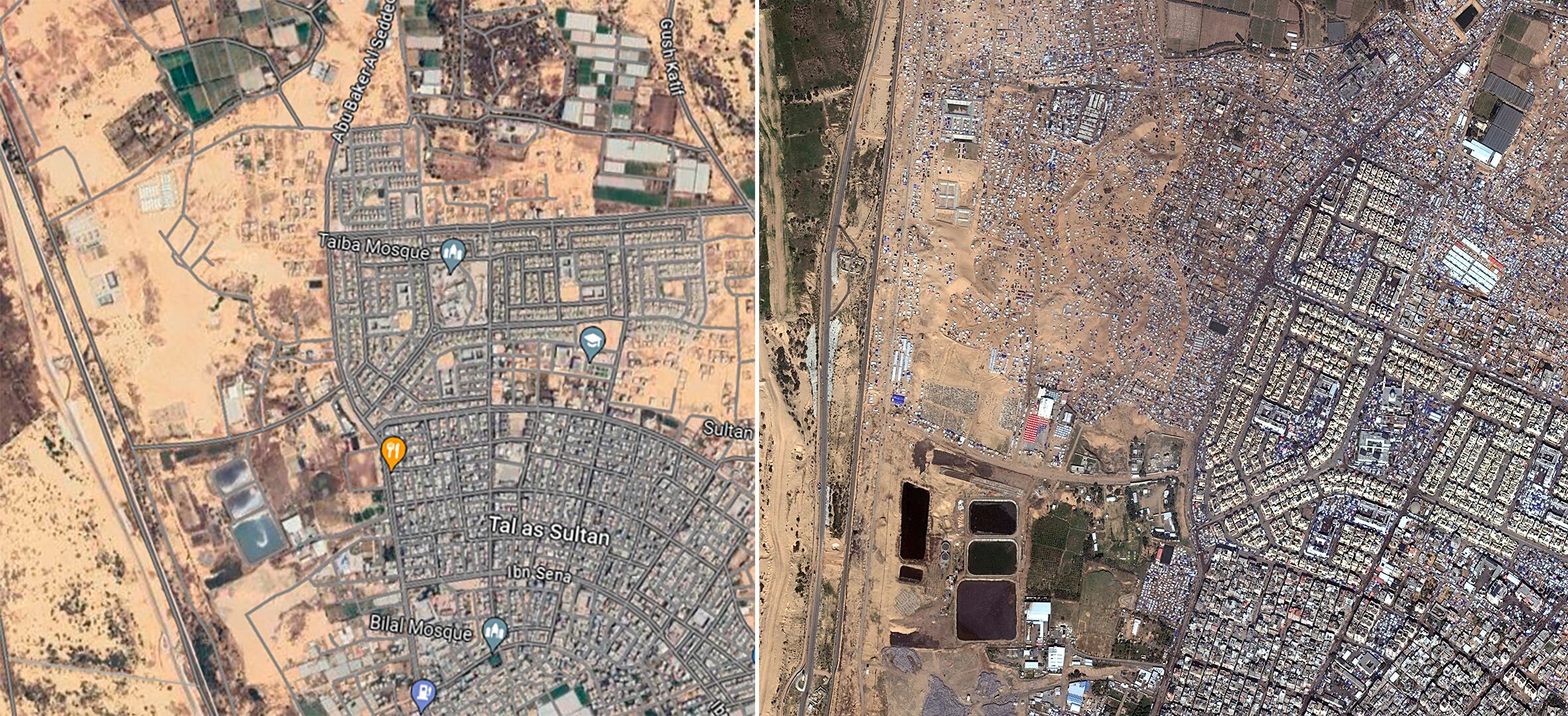 Campos de refugiados en Rafah