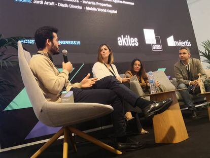 Una de las mesas redondas en el Barcelona Startup Congress, este jueves.