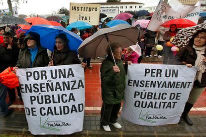 Manifestación para exigir el instituto de Patraix, en Valencia.