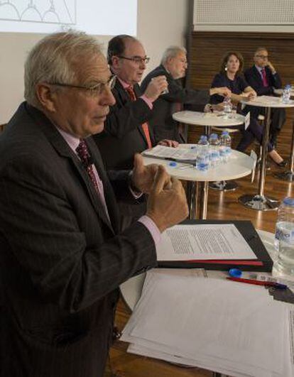 Borrell, Oller, Tapia, Paluzie y Puig, en el debate de ayer.