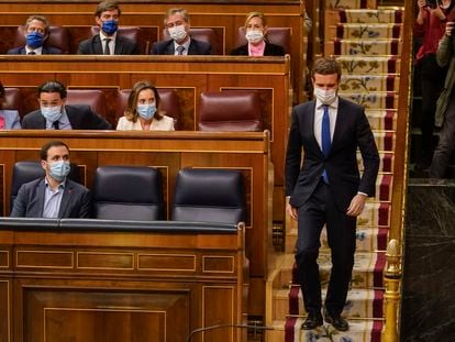 Pablo Casado, en la sesión de control del congreso de los diputados, en Madrid, el pasado miércoles.