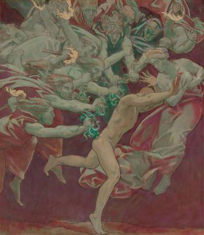 'Orestes y las Furias', mural de John Singer Sargent en el Museo de Bellas Artes de Boston.