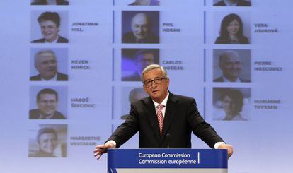 Juncker, durante la presentaci&oacute;n de la lista de comisarios, el mi&eacute;rcoles en Bruselas