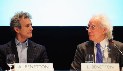 Alessandro Benetton y su padre, Luciano.