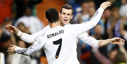 Ronaldo celebra el 1 a 0 con Bale
