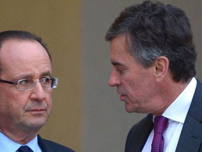 El presidente franc&eacute;s, Fran&ccedil;ois Hollande, con su exministro de Hacienda Jer&ocirc;me Cahuzac el 4 de enero. 