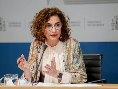 La ministra de Hacienda, María Jesús Montero, el pasado viernes en la sede del ministerio.