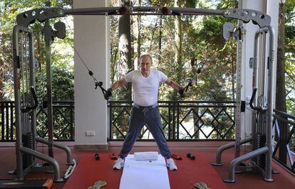El presidente ruso, Vladimir Putin, entrenando en su residencia de Sochi.