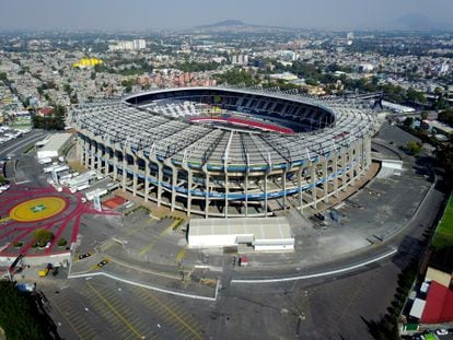 Vista aérea del Estadio Azteca, en Ciudad de México.