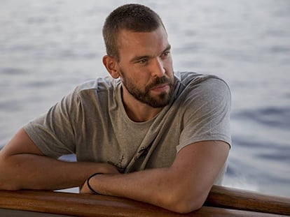 El jugador de la NBA, Marc Gasol, en una expedició de Proactiva Open Arms al Mediterrani aquest dilluns.