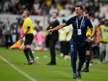 Lionel Scaloni, seleccionador de Argentina, durante el amistoso disputado ante Emiratos Árabes el miércoles.