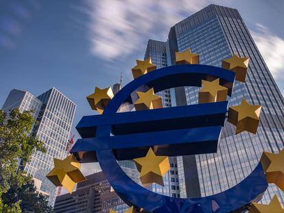 Exterior del Banco Central Europeo, en Fráncfort (Alemania), la entidad que regula la política económica y monetaria de la UE.