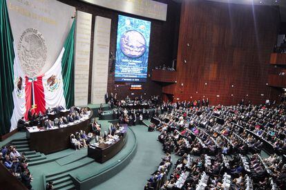 El pleno de la Cámara de Diputados de México.