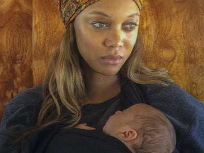 Tyra Banks y su hijo, en la foto compartida por la modelo en su Instagram.
