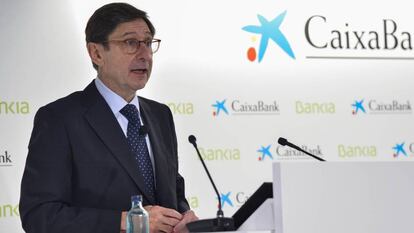 José Ignacio Goirigolzarri, en la rueda de prensa de presentación de la fusión.