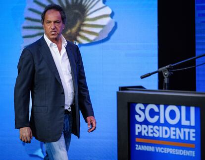 Daniel Scioli en uno de los actos del Frente Para La Victoria en el año 2015, cuando su primera campaña presidencial.