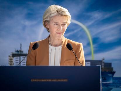 La presidenta de la Comisión Europea, Ursula Von der Leyen, el jueves en Copenhague (Dinamarca).
