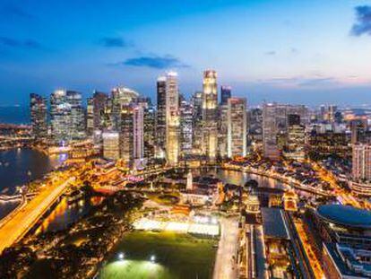 Imagen del &#039;skyline&#039; de Singapur.