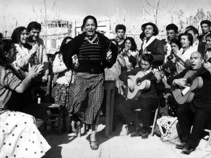 Carmen Amaya durante el rodaje de la película 'Los Tarantos', en 1963.