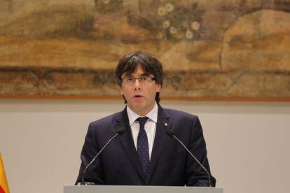 Carles Puigdemont, al Palau de la Generalitat.