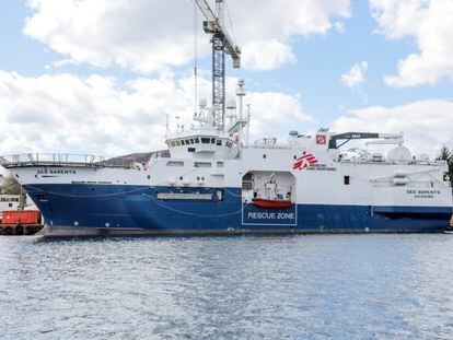 Vista exterior del 'Geo Barents', el nuevo buque de salvamento de Médicos Sin Fronteras. / Avra Fiala