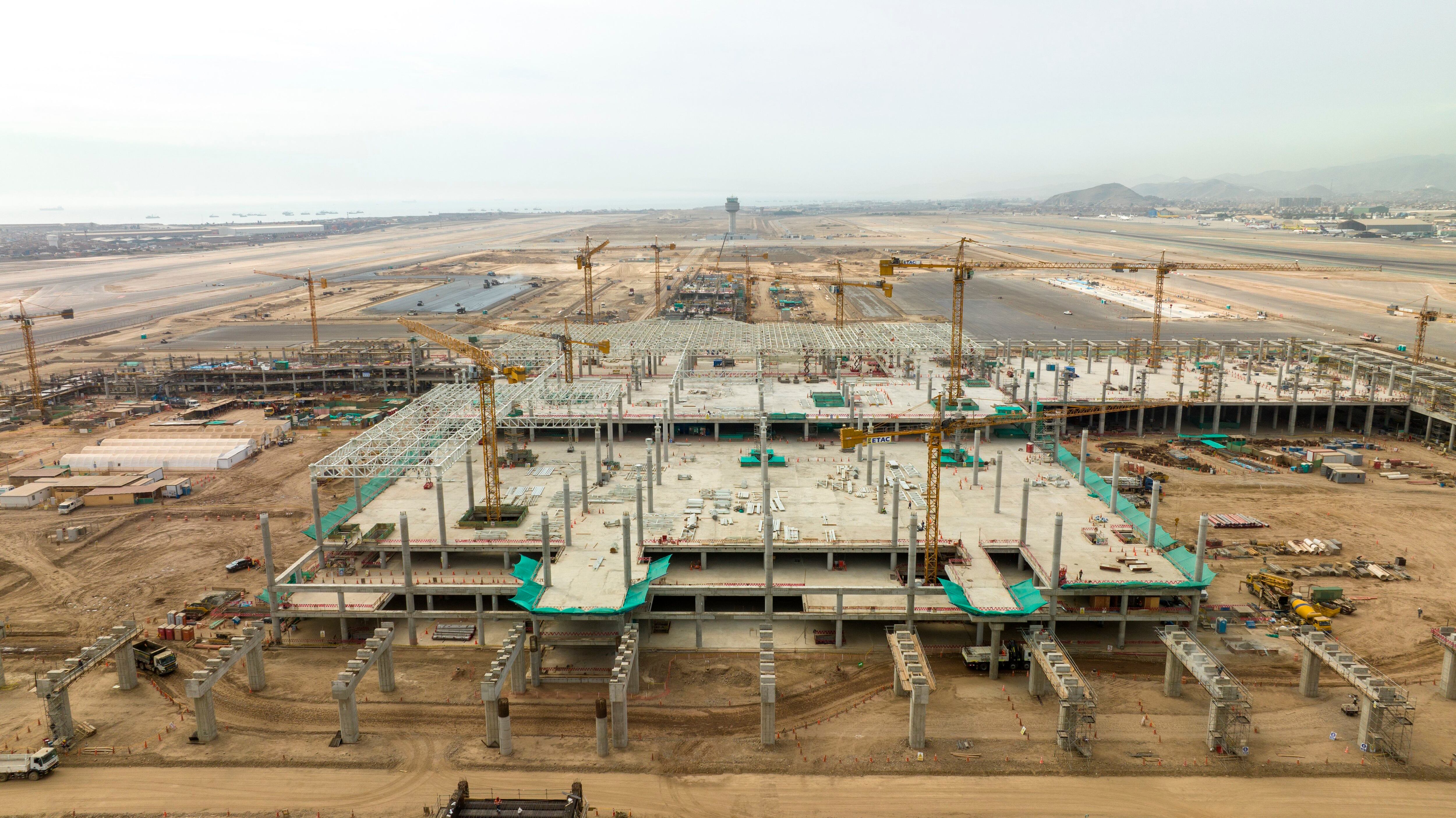 Construcción de la nueva terminal del aeropuerto de Lima (Perú), donde participa Sacyr. 