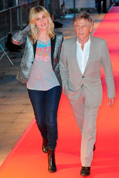 Roman Polanski (1,65 m) y su mujer, la modelo y actriz Emmanuelle Seigner (1,72 m).