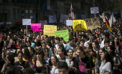Manifestación contra la LOMCE en Barcelona.