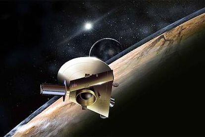 Representación gráfica de la nave <i>Nuevos Horizontes </i>en las cercanías de Plutón. 
 
/ ESA