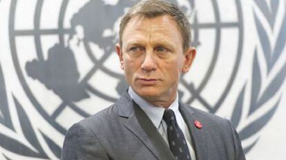 Daniel Craig en la ONU, donde fue nombrado Defensor Mundial para la eliminación de las minas antipersona.