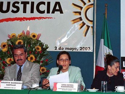 Lenia Batres in 2003, when she was a candidate for leadership of the Benito Juárez delegation (Mexico City) for the PRD.