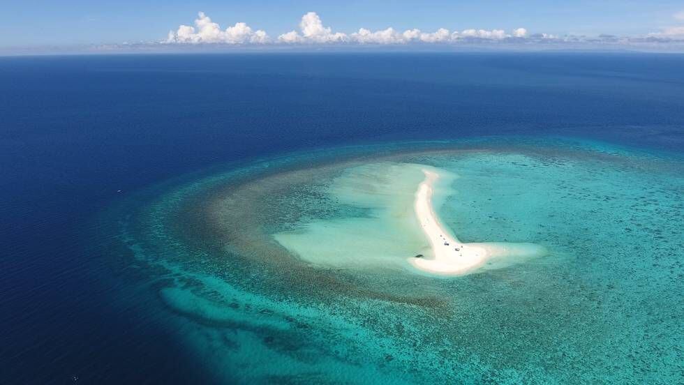 Vista aérea de White Island, en Filipinas.