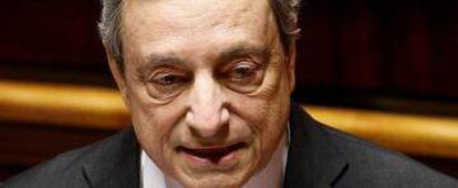 Mario Draghi, el miércoles en el Senado italiano.