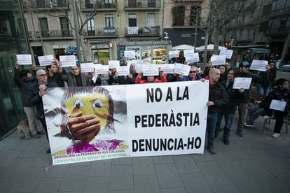 Manifestació contra la pederàstia el 19 de febrer a Barcelona.
