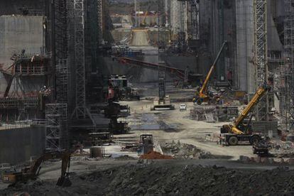 Panorámica de las obras de ampliación del canal de Panamá