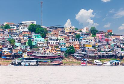 En Manaos, capital de la Amazonía brasileña, no solo proponen una aventura ecológica. Todo es un gran espectáculo que merece la pena contemplar, al menos una vez en la vida. La ciudad más grande de la región, en la curiosa confluencia del río Negro con el parduzco río Solimões, como llaman aquí al curso superior del Amazonas, está rodeada de la mayor selva tropical del mundo donde viven numerosas especies únicas y en peligro de extinción.
Manaos se prepara para albergar, en el 2025, la Conferencia de las Naciones Unidas sobre el Cambio Climático. Junto con Belem, la otra metrópolis amazónica, Manaos es desde hace tiempo un foco clave en la actual lucha por salvar la selva amazónica. Mientras las ONG, incansables, trabajan para limpiar los igarapes (arroyos y pequeños ríos) de la ciudad y combatir la deforestación, la capital del Amazonas brasileño se prepara para librar batalla junto al turismo sostenible y las iniciativas indígenas.
En la ciudad, la Reserva Forestal Adolpho Ducke protege el bosque urbano más grande del mundo y, al otro lado del río negro, el Parque Ecológico Janauari tiene más de 126 km² de bosque inundado, con nenúfares gigantes y una fauna poco común. Ambos son un buen aperitivo de los 6,7 millones de km² de selva que los rodea.