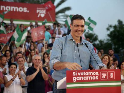 Pedro Sanchez en el acto fin de campaña de las elecciones andaluzas.