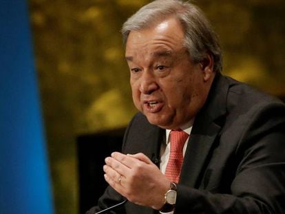 Ant&oacute;nio Guterres, defendiendo su candidatura a dirigir la ONU