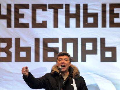 Borís Nemtsov en un míting a Moscou el 24 de desembre del 2011.