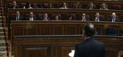 Pleno del Congreso de los Diputados. Rajoy y Pedro Sanchez. 