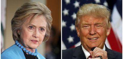 La candidata demócrata a la Casa Blanca, Hillary Clinton, y su homólogo republicano, Donald Trump.