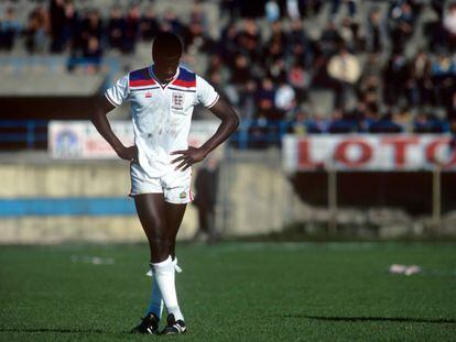 Justin Fashanu, con la selección inglesa.