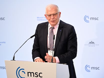 Josep Borrell interviene en la Conferencia de Seguridad de Munich, el domingo.