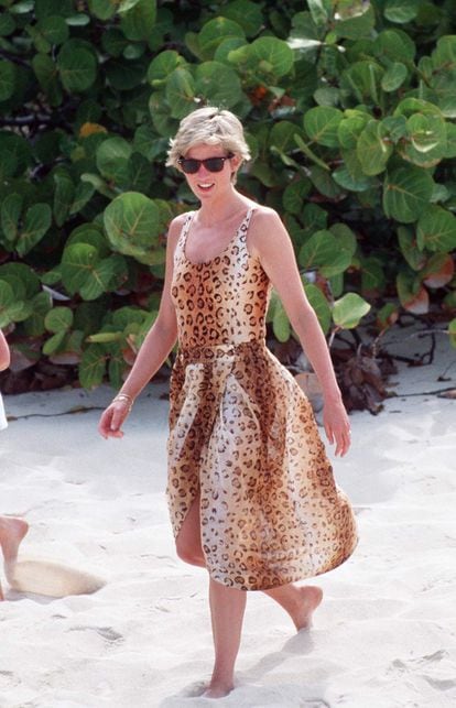 La princesa Diana, durante unas vacaciones en las Islas Vírgenes en abril de 1990.