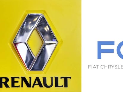 Los logos de Renault y Fiat-Chrysler. 