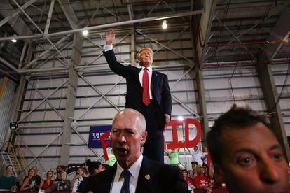 El republicano Donald Trump en un acto de campaña en Florida esta semana