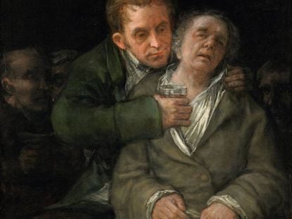 Fragmento del autorretrato de Goya con el doctor arrieta. Cuadro del Instituto de Arte de Mineápolis.