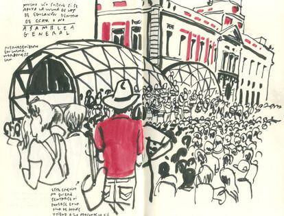 Dibujo de Enrique Flores que formó parte de la exposición 'Si no puedo dibujar... no es mi revolución'.