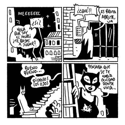 En este cómic asistimos a las versiones más domésticas y confinadas de los personajes del universo del hombre murciélago. Catwoman no podía faltar.