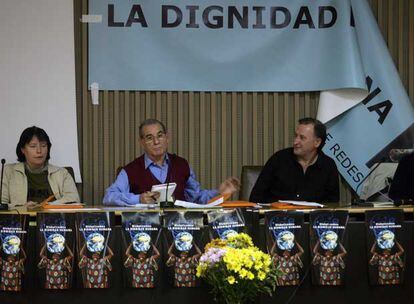 Dirigentes de Redes Cristianas, durante su asamblea constituyente, celebrada en Madrid.